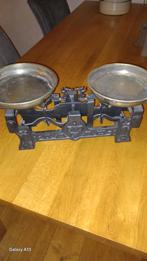 Oude Balans Weegschaal met Koperen Schalen, Antiek en Kunst, Ophalen of Verzenden