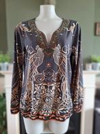 K-Design K Design grijs oranje top pauw L Gratis Verzenden, Kleding | Dames, Tops, K-design, Verzenden, Maat 42/44 (L), Zo goed als nieuw