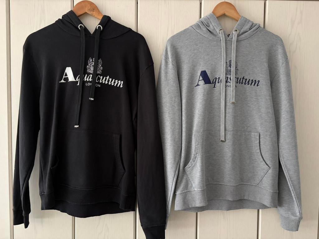 Aquascutum hoodie zwart en grijs maat M, Kleding | Heren, Ophalen of Verzenden, Zo goed als nieuw, Zwart