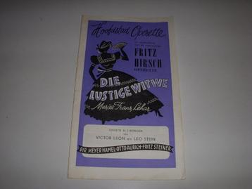 Programma Hoofdstad Operette Fritz Hirsch Die Lustige Witwe  beschikbaar voor biedingen