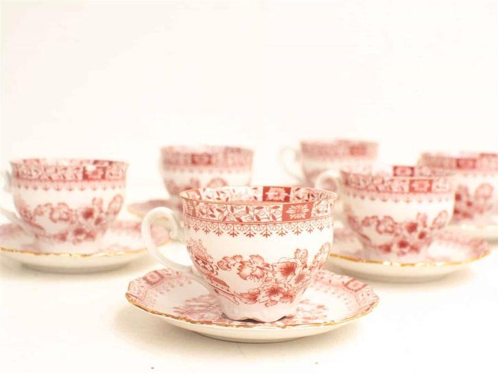 6 kop en 6 schoteltjes 23002, Antiek en Kunst, Antiek | Servies los, Ophalen of Verzenden