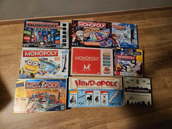 Monopoly collectie - 9 spellen!, Hobby en Vrije tijd, Gezelschapsspellen | Bordspellen, Gebruikt, Drie of vier spelers, Vijf spelers of meer