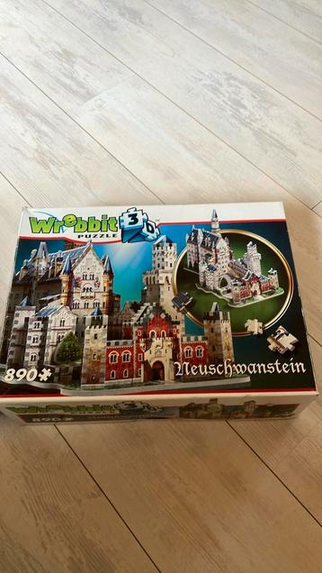 Wrebbit Neuschwanstein kasteel 3D puzzel 890 stukjes beschikbaar voor biedingen