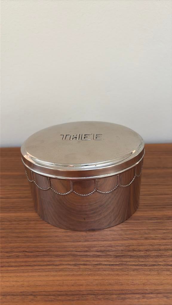 Verzilverd koperen theebus, Ophalen of Verzenden, Koper