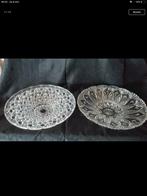 2 Grote glazen schalen. Transparant. Doorsnede 33 cm, Ophalen of Verzenden
