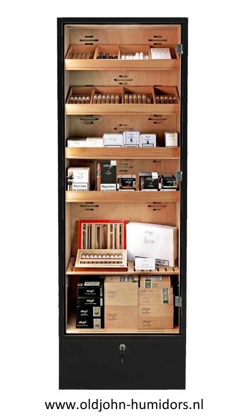 HUMIDOR KAST –KABINET ADORINI PORTOFINO DELUXE ZWART    h200, Verzamelen, Rookartikelen, Aanstekers en Luciferdoosjes, Nieuw, Tabaksdoos of Verpakking