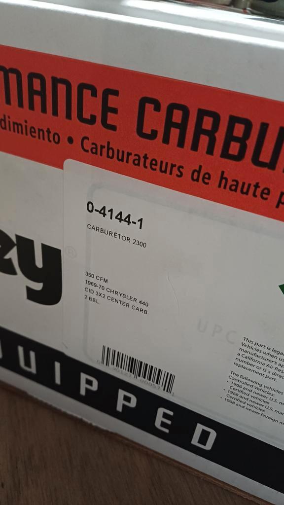 Holley 0-4144-1 32 six pack carb, Auto-onderdelen, Brandstofsystemen, Nieuw, Ophalen of Verzenden