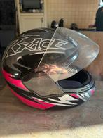 integraal helm kiwi maat M  zwart/wit/roze nu 15 euro, Fietsen en Brommers, Brommerhelmen, Ophalen, Gebruikt, Medium, Kiwi