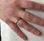 10 diamanten 14k bicolor unisex ring goud trouw vriendschap, Voordeelsieraden, 19 tot 20, Ophalen of Verzenden, Zo goed als nieuw