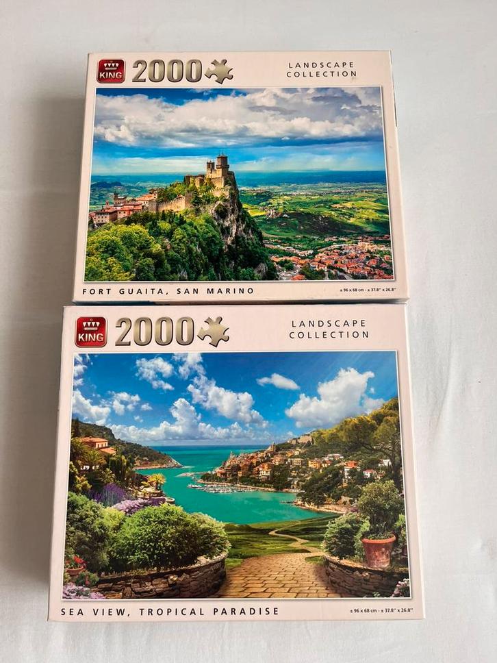 2 King puzzels, Hobby en Vrije tijd, Denksport en Puzzels, Zo goed als nieuw, Legpuzzel, Meer dan 1500 stukjes, Ophalen of Verzenden