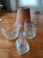 Diverse kleine waaierslijpsel glas  brocante, Ophalen of Verzenden