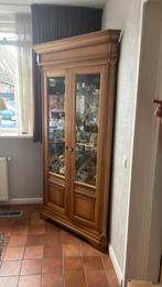 Vitrine hoekkast eiken patine, Ophalen, 50 tot 100 cm, Zo goed als nieuw, 150 tot 200 cm