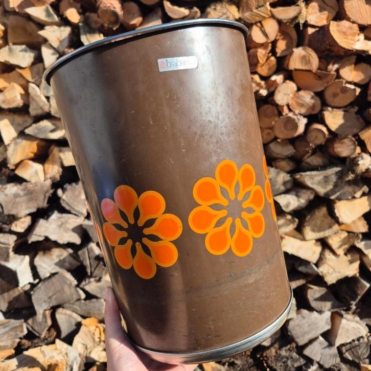 Vintage Brabantia prullenbak, Huis en Inrichting, Woonaccessoires | Prullenbakken, Gebruikt, Metaal, Minder dan 50 cm, Ophalen of Verzenden