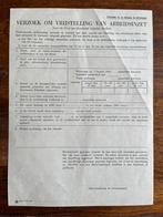 WO2 NED Doc. verzoek om vrijstelling arbeidsinzet 1943, Verzenden, Landmacht, Nederland, Overige typen