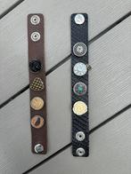 2 leren armbanden zwart en bruin, Ophalen of Verzenden, Nieuw, Zwart, Leer