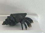 Massief Bronzen Beeldje van Heremietkreeft, Kunst Krab Brons, Ophalen of Verzenden