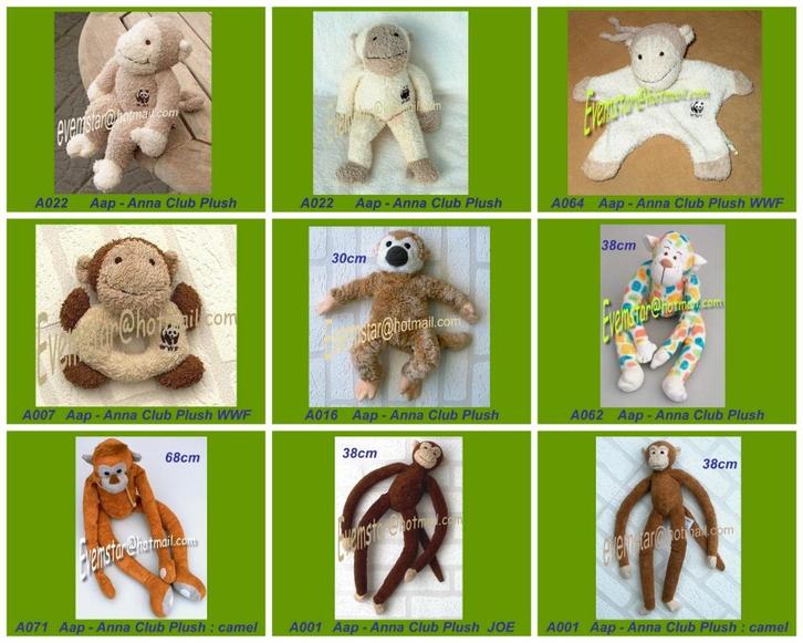 aap aapje Anna Club Plush WWF WNF, Kinderen en Baby's, Speelgoed | Knuffels en Pluche, Zo goed als nieuw, Overige typen, Ophalen
