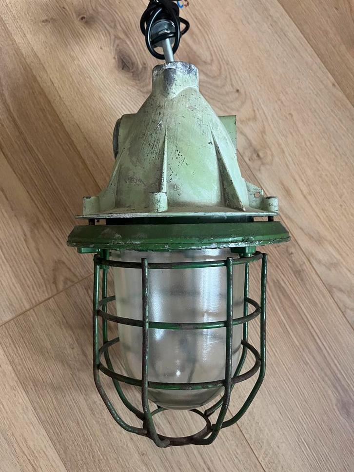 Vintage Fabriekslamp / Hanglamp Retro, Huis en Inrichting, Lampen | Overige, Gebruikt, Ophalen