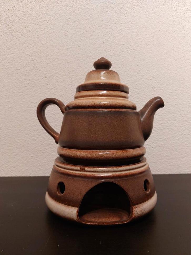 Vintage Retro Theepot met Warmhouder, Huis en Inrichting, Keuken | Keukenbenodigdheden, Ophalen of Verzenden