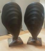 2 bronzen tafellampen  Mussel Shell Mosselschelp 28 cm hoog, Antiek en Kunst, Ophalen of Verzenden