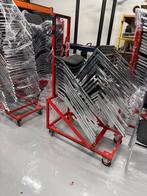 Kantoorstoelen karren stapelbaar stoelen transportkar 4stuks, Ophalen, Gebruikt, Grijs, Vijf, Zes of meer stoelen