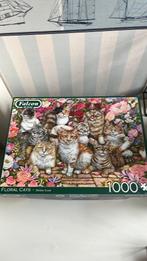 Falcon puzzel 1000 st fliral cats, Ophalen of Verzenden, 500 t/m 1500 stukjes, Zo goed als nieuw