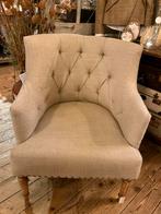 Nieuwe landelijke fauteuil mangohout linnen/jute, stoel, Zo goed als nieuw, De steeg, Il fienile, 50 tot 75 cm