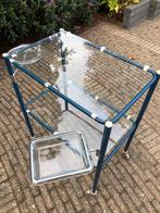 Vintage Serveerwagen met Glas, Ophalen, Gebruikt, 55 tot 75 cm, Glas