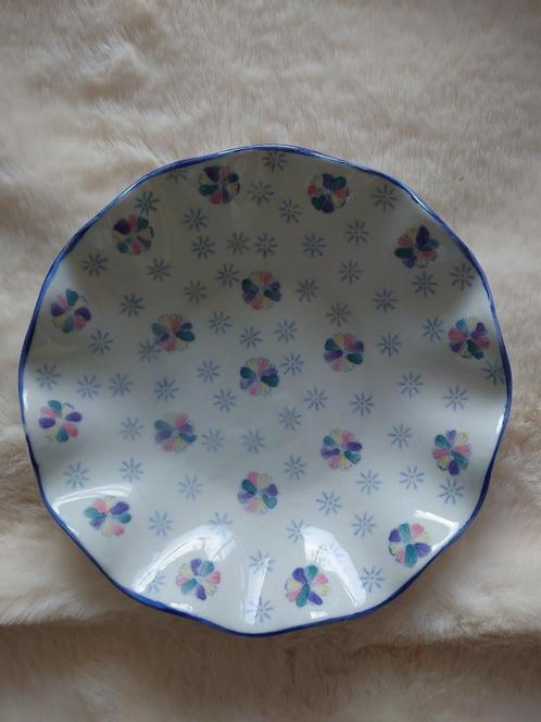 schaal serveerschaal handgeschilderd vintage, Antiek en Kunst, Antiek | Schalen, Ophalen of Verzenden