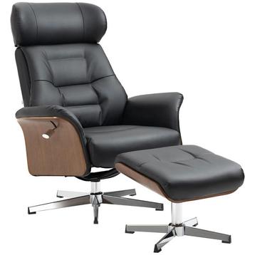 Luxe Relaxfauteuil relaxstoel tv stoel zwart Leer beschikbaar voor biedingen