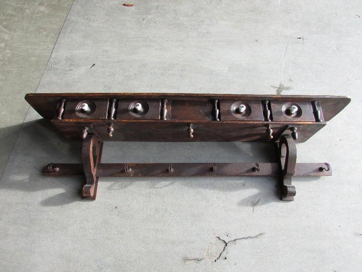 Oude Kapstok met laden., Huis en Inrichting, Woonaccessoires | Kapstokken, Gebruikt, Wandkapstok, Minder dan 100 cm, Hout, Ophalen