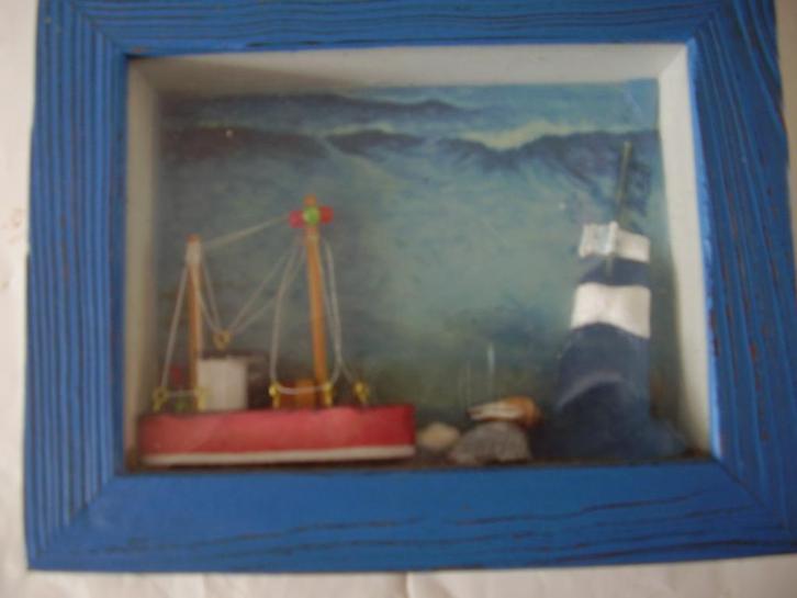prent boot schip kotter miniatuur verzamelen wandversiering, Verzamelen, Foto's en Prenten, Zo goed als nieuw, Prent, Overige onderwerpen