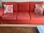 Rode Ikea 3-zits bank Ektorp, Ophalen, Gebruikt, 150 tot 200 cm, Driepersoons