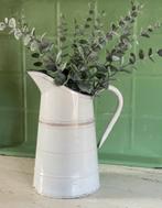 Emaille oude waterkan wit gouden biesjes, Ophalen of Verzenden