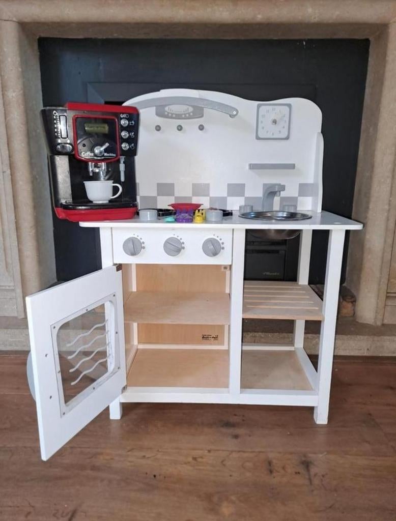 Leuke speelkeuken met een koffiezetapparaat., Kinderen en Baby's, Speelgoed | Speelkeukens, Ophalen, Hout