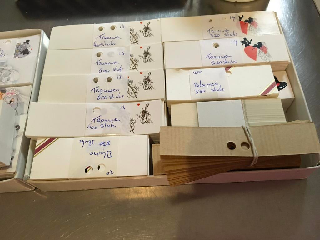 Te koop partij bedanktkaartjes, Ophalen of Verzenden, Nieuw, Wit, Accessoires