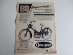 Peugiot brommer reclame uit tijdschrift Frankrijk., Ophalen of Verzenden, 1940 tot 1960, Buitenland, Knipsel(s)