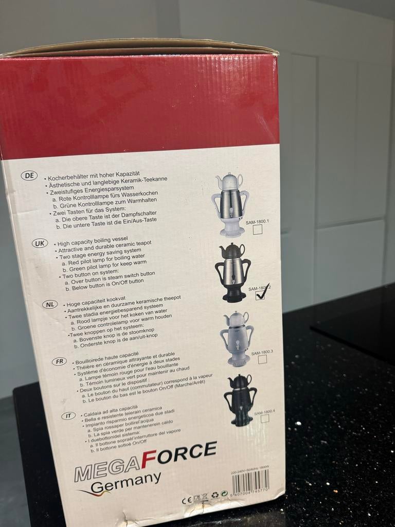 MegaForce Germany Elektrische Samovar / Theemaker 3,5L, Witgoed en Apparatuur, Waterkokers, Zo goed als nieuw, 2 liter of meer