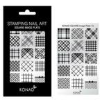 KONAD Square Image Plate 13 met 15 stamping nail art., Ophalen of Verzenden