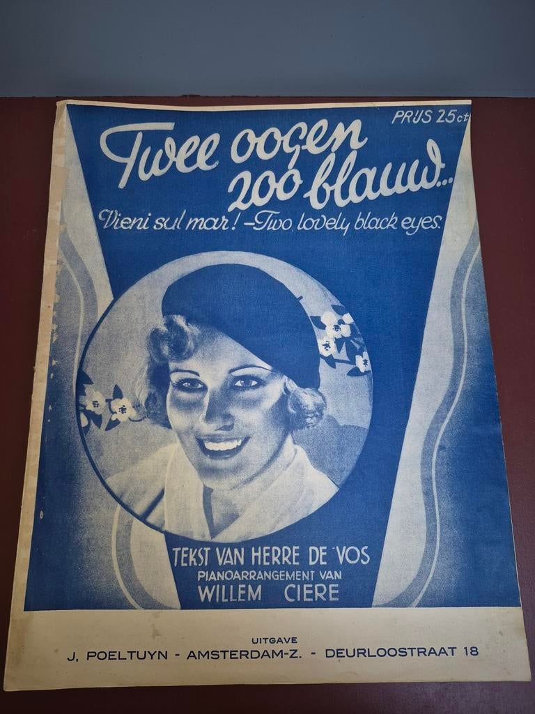 Twee oogen zoo blauw..., Ophalen of Verzenden, Gebruikt, Artiest of Componist, Accordeon