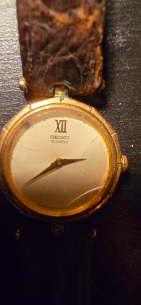 Seiko Quartz dameshorloge met krokodillen leren bandje, Seiko, Polshorloge, Ophalen of Verzenden, Leer
