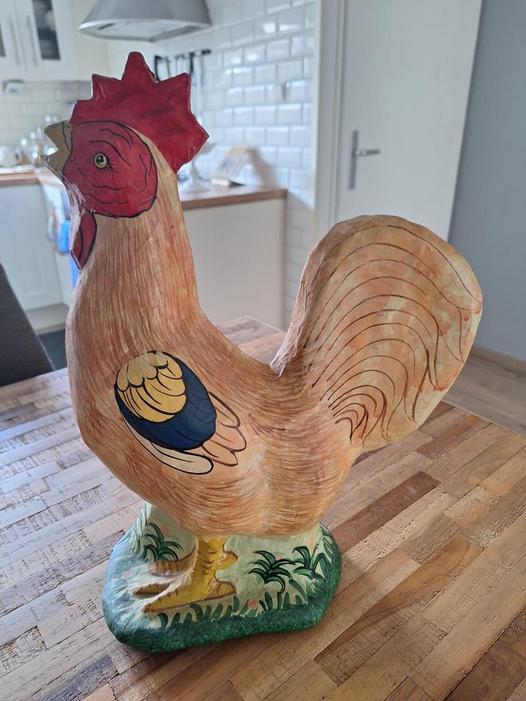 Decoratieve haan van papier-maché - 42 cm hoog, Ophalen, Gebruikt, Meerkleurig, Landelijk
