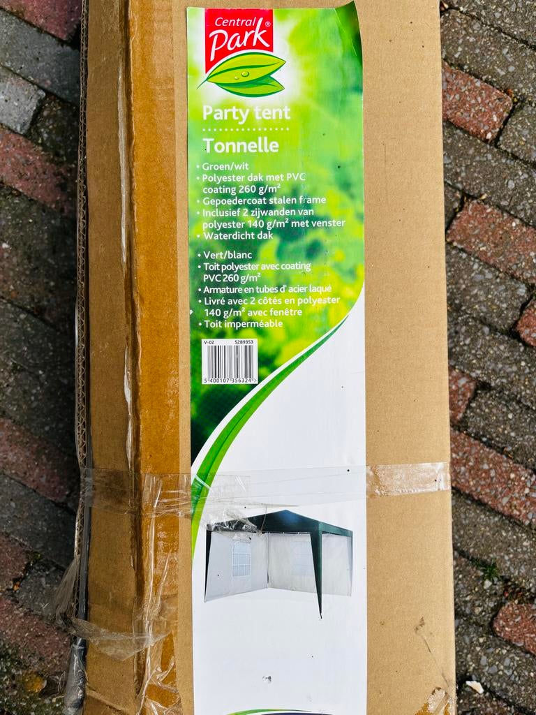 Partytent groen/wit - 300x300x245cm, Ophalen, Partytent, Minder dan 4 meter, Nieuw