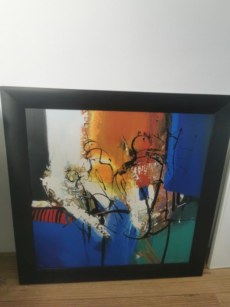 Abstracte zeefdruk/lithografie op paneel van Peter Meijer, Ophalen of Verzenden