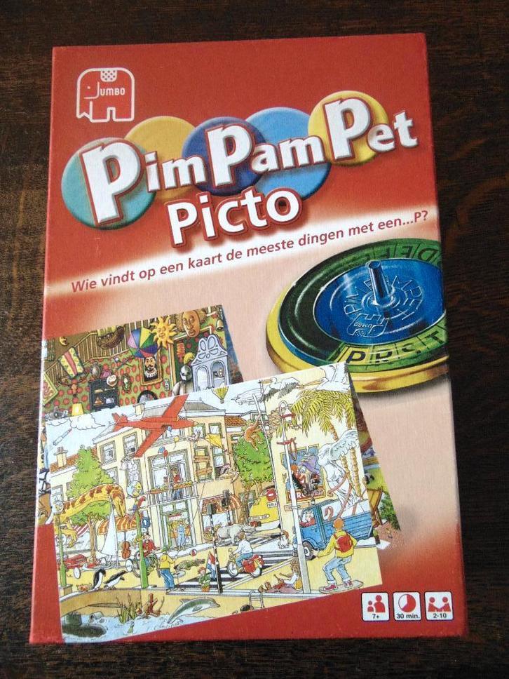 Pim Pam Pet Picto Spel van Jumbo, Hobby en Vrije tijd, Gezelschapsspellen | Overige, Zo goed als nieuw, Een of twee spelers, Drie of vier spelers