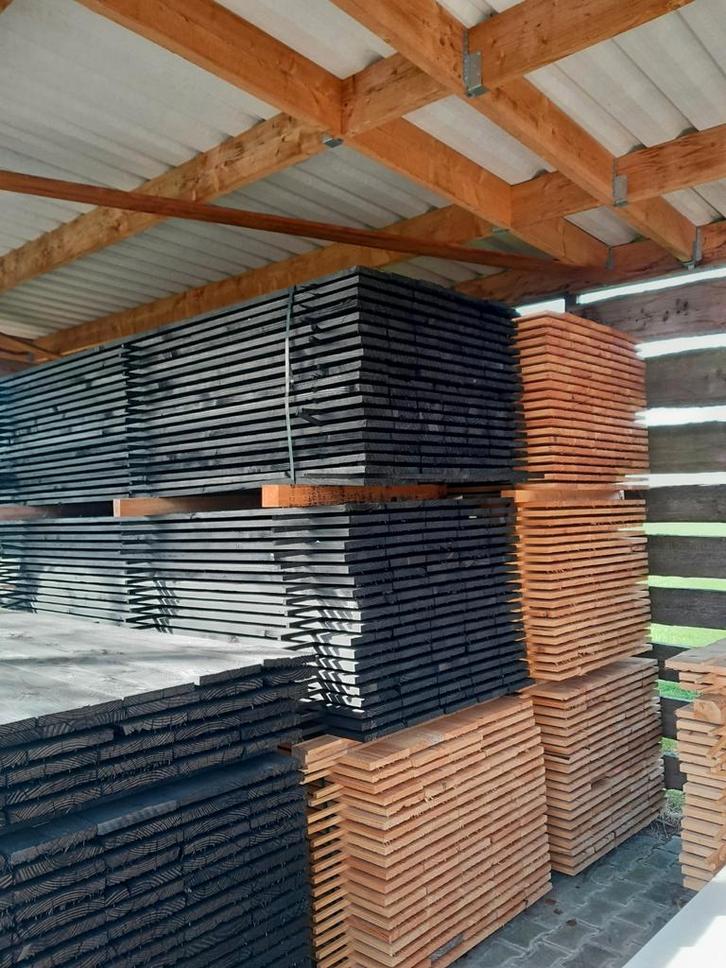 ZWARTE LARIKS/DOUGLAS PLANKEN  VANAF €2.25/M1 INCLUSIEF BTW, Tuin en Terras, Palen, Balken en Planken, Nieuw, Planken, 250 cm of meer