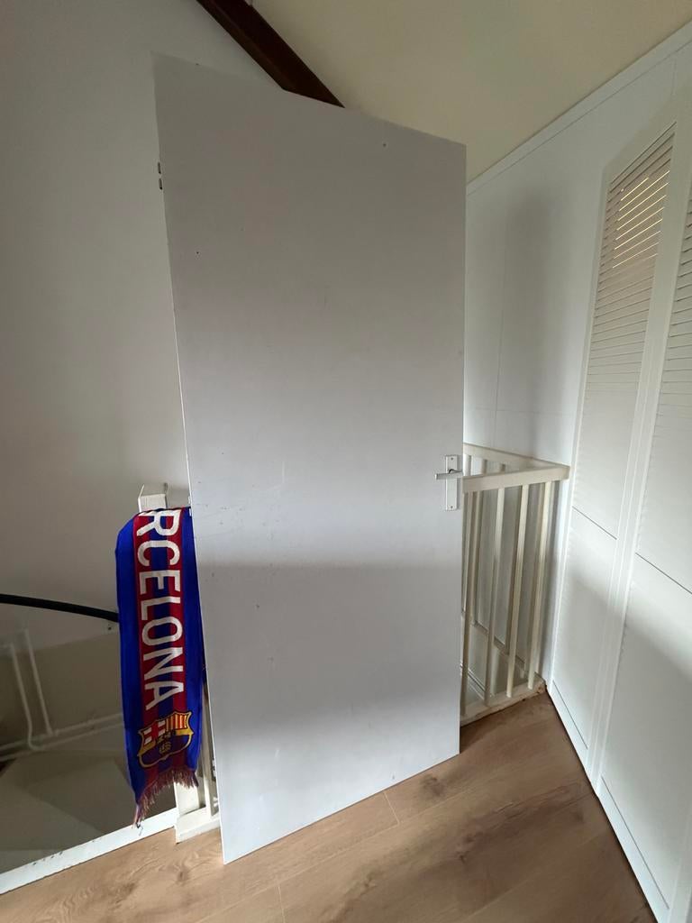 Witte binnendeur met klink(rechts), Doe-het-zelf en Verbouw, Deuren en Horren, Ophalen, Gebruikt, 80 tot 100 cm, Binnendeur