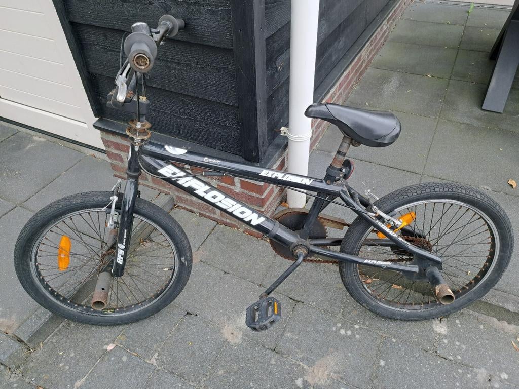 Zwarte stuntfiets / crossfiets, Ophalen, Gebruikt, Staal, 16 tot 20 inch