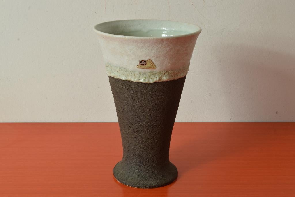 Zeer grote retro vintage jaren 50 AGU Reuver fat lava vaas, Antiek en Kunst, Ophalen of Verzenden