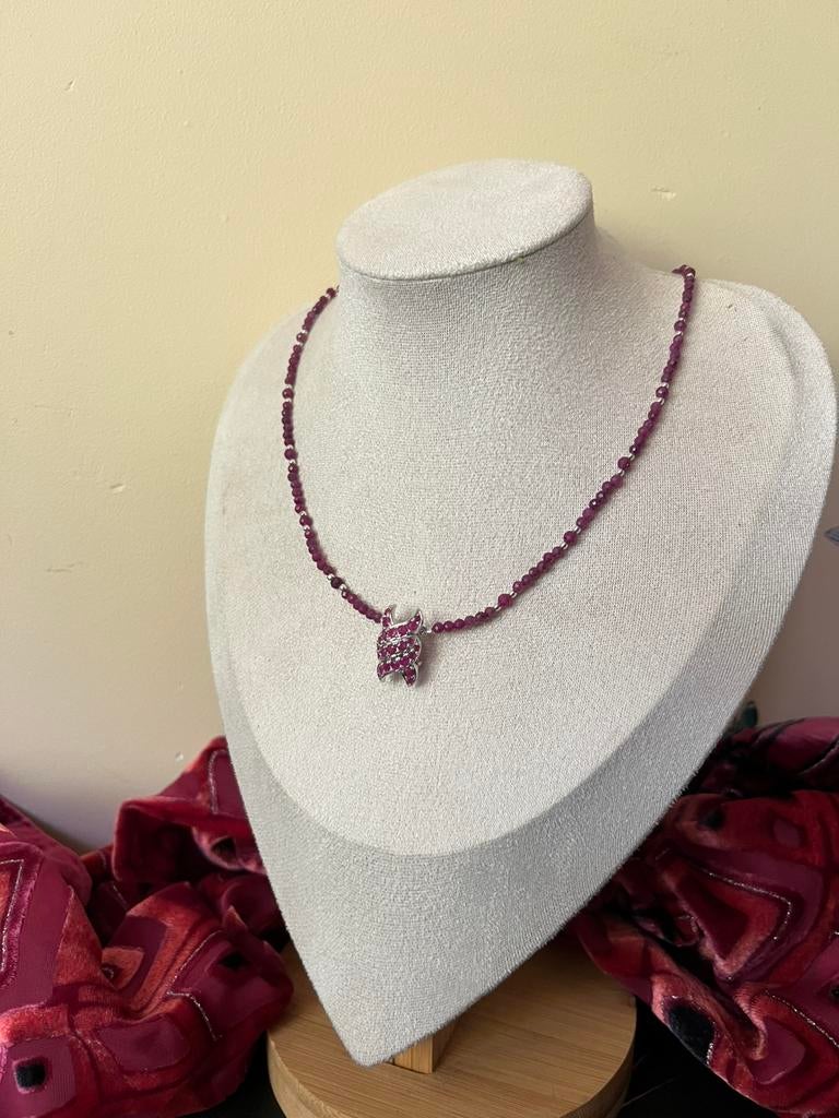 Robijn hanger & ketting zilver beschermt liefde passie SALE, Sieraden, Tassen en Uiterlijk, Kettingen, Nieuw, Ophalen of Verzenden